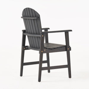 Outdoor Weather Resistant Acacia Wood Adirondack Dining Chairs (Set of 2)