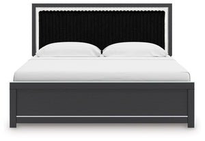 Zuraleus - Upholstered Panel Platform Bed With Roll Slats