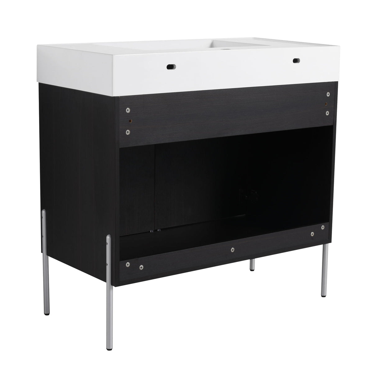 Freestanding Bathroom Vanity With Resin Sink And Storage Cabinet