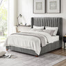 Corduroy Upholstered Wingback Bed Frame