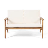 Avacyn Outdoor Acacia Wood 4-Seater Chat Set with Cushions