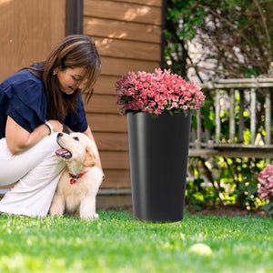 2 Pack Tall 21.7 in Modern Square Planters for Indoor and Outdoor Use