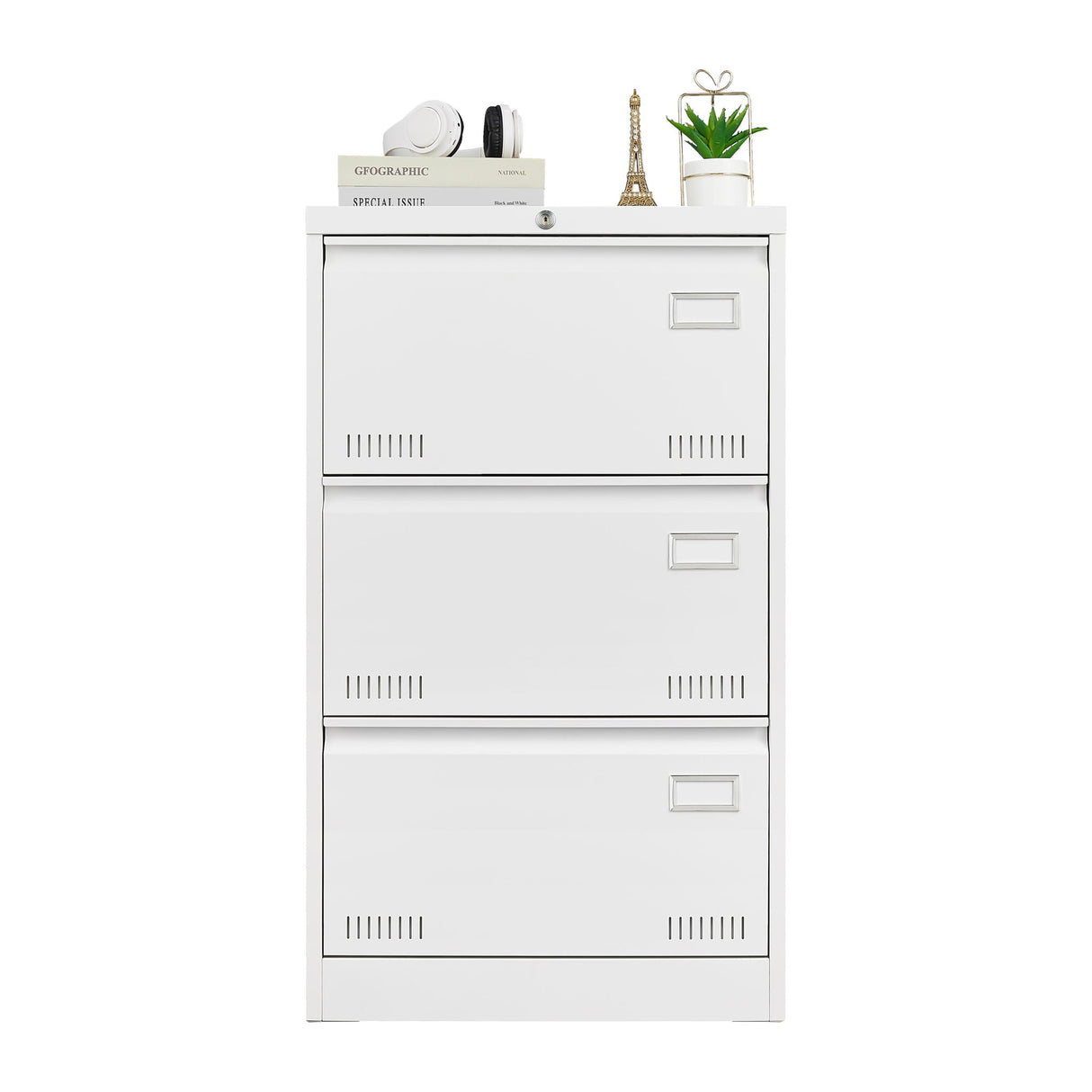 Filing Cabinet Lateral File Cabinet 3 Drawer, Locking Metal File Cabinets Three Drawer, Office Filing Cabinet With Lock Drawers For Home Office