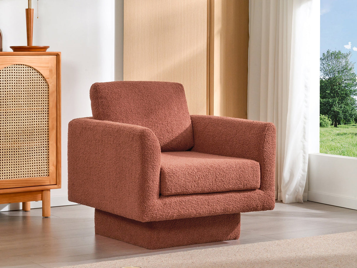 Hartswell Teddy Sherpa Modern Swivel Accent Chair