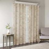 Palm leaf burnout window sheer