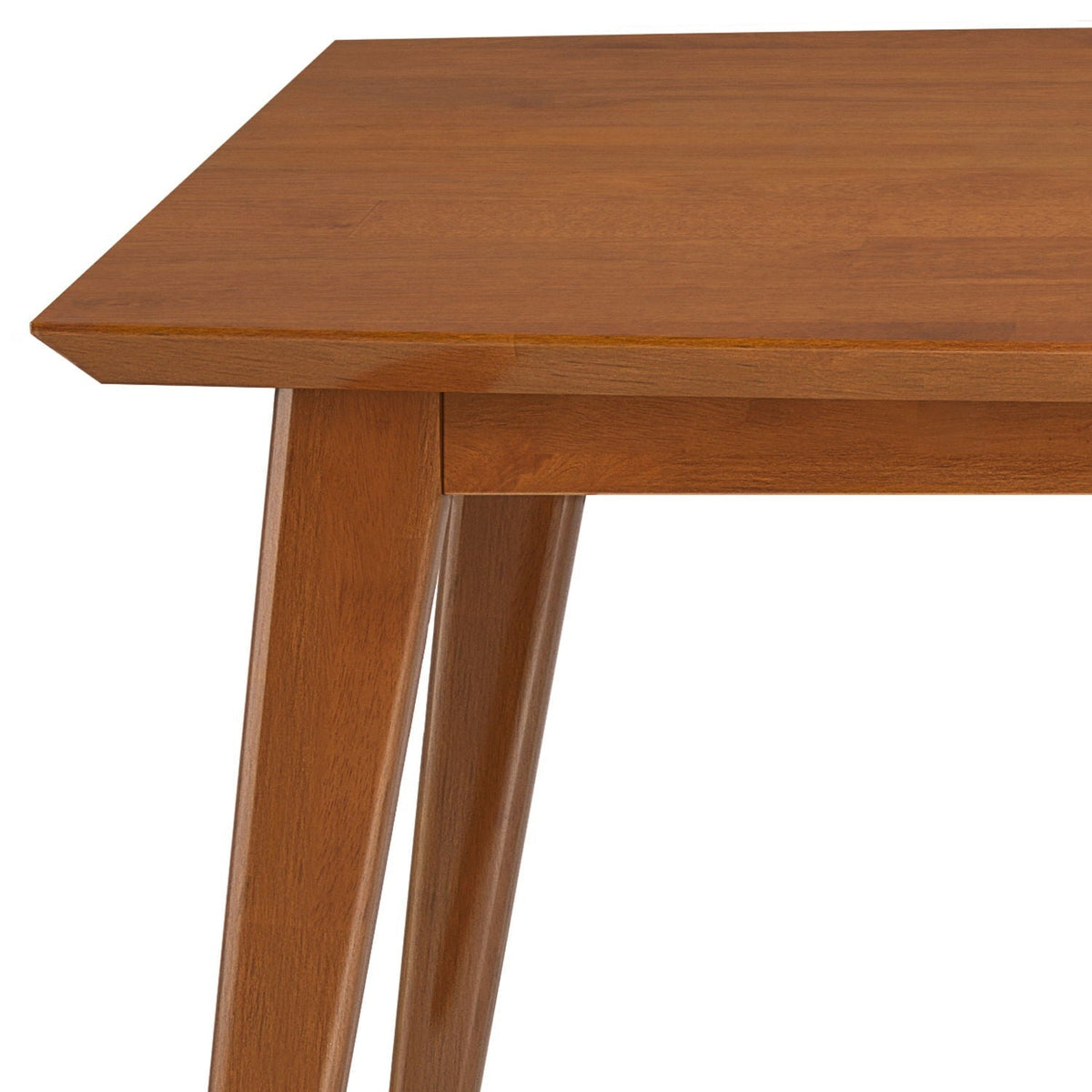 Rectangular Dining Table with Durable Solid Rubberwood Construction - Brown