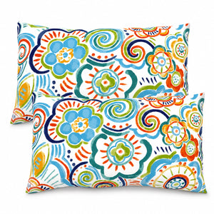 2 Pack Outdoor Lumbar Pillow Covers - Blue Medallion