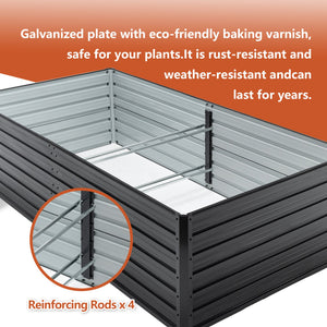 Metal Raised Garden Bed Outdoor 7.2x3.6x2 FT Galvanized Raised Garden Bed Kit