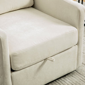 29.5''W Upholstered 360° Swivel Armchair with Hidden Storage