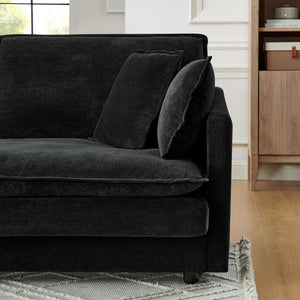 L-Shaped Sectional Sofa With Ottoman, Convertible 4 Seater Couch