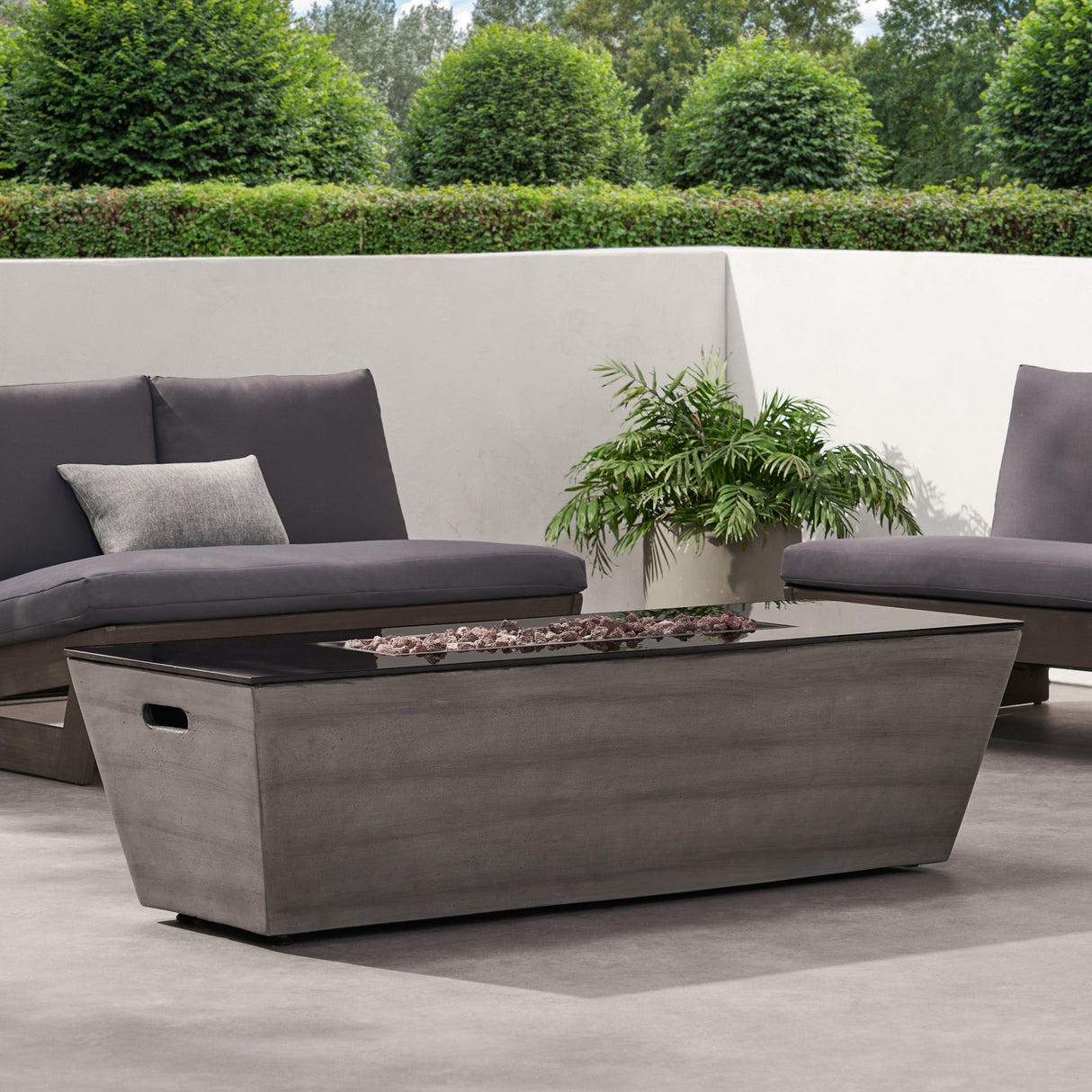 56" Rectangle MGO Fire Pit - 50,000 BTU