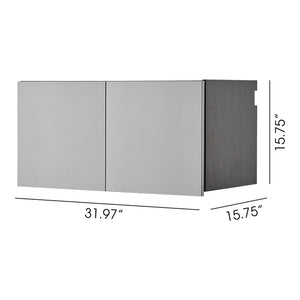 Astro Series - Wall Storage Cabinet With Soft Closing Drawers - Metallic Gray