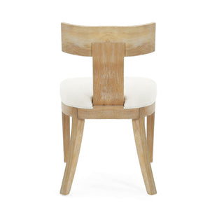 Contemporary Fabric Upholstered Side Dining Chairs Set With Curved Back