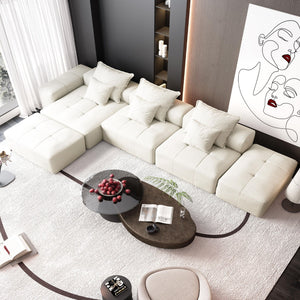 Modern Oversized Modular Sectional Sofa with Pillows - Multiple Colors