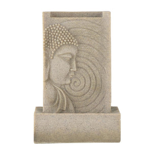 Indoor Buddha Water Fountain Polyresin Tabletop Fountain with LED Light - Beige