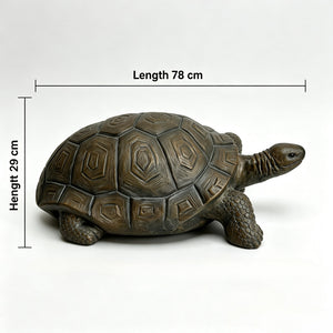 30.51" Long Realistic Tortoise Figurine, 11.22" High Resin Turtle Statue, Large Outdoor Garden Sculpture for Nature Decor & Themed Displays