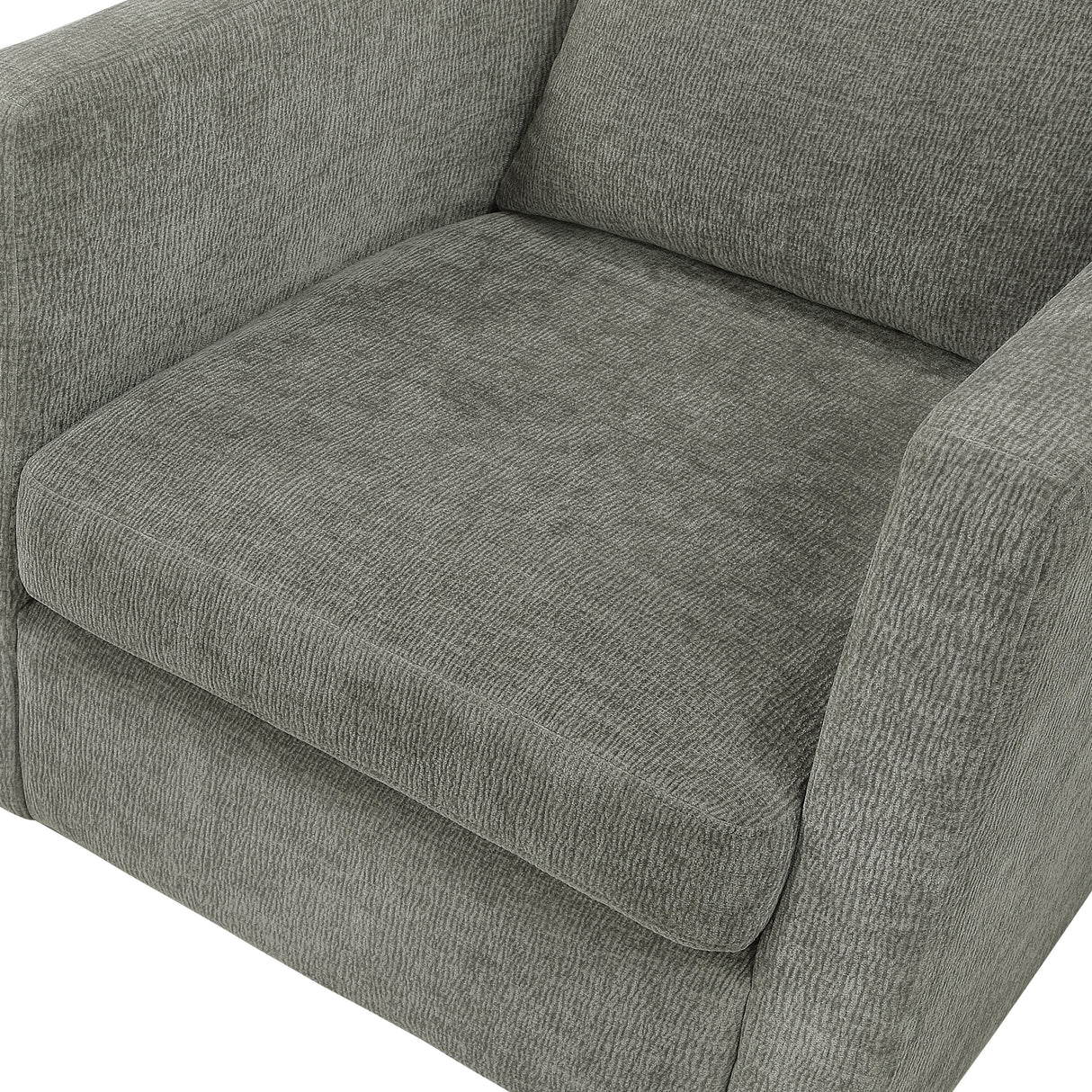 Sutton Light Grey Performance Fabric Swivel Barrel Chair