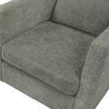 Sutton Light Grey Performance Fabric Swivel Barrel Chair