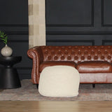 Semi Rounded Pouf Cable Knitted Perfect Seating