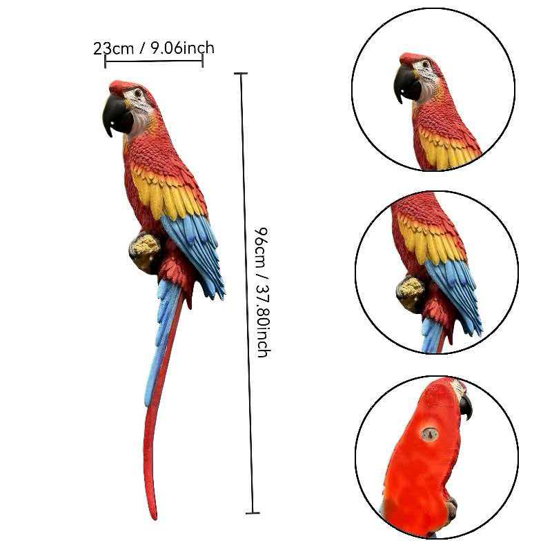Hanging Scarlet Macaw Parrot Statue