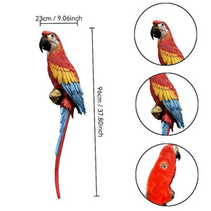 Hanging Scarlet Macaw Parrot Statue