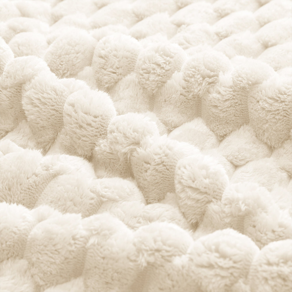 Flannelette Fabric Ottoman - White