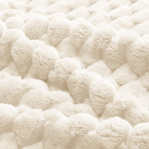 Flannelette Fabric Ottoman - White