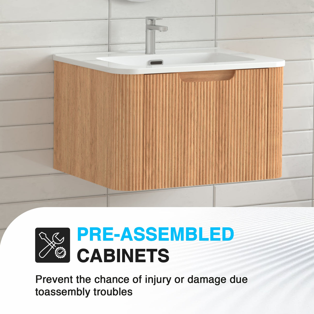 24" Wall-Mounted Floating Bathroom Vanity