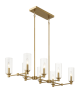 Willow Eight Lights Island Pendant Lamp - Satin Brass