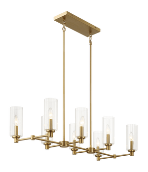 Willow Eight Lights Island Pendant Lamp - Satin Brass