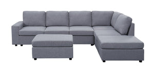 Marley 7-Seat Reversible Modular Sectional Sofa with Ottoman