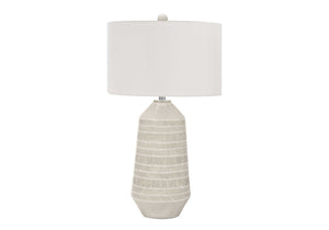 Contemporary 33"h Table Lamp with Ivory Shade and Cream Ceramic Base