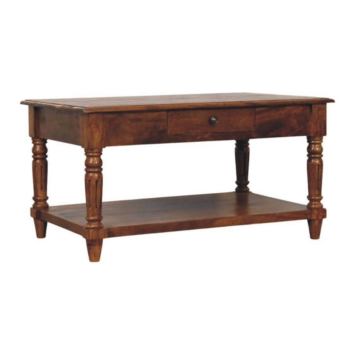 Turned Legs Drawer Table