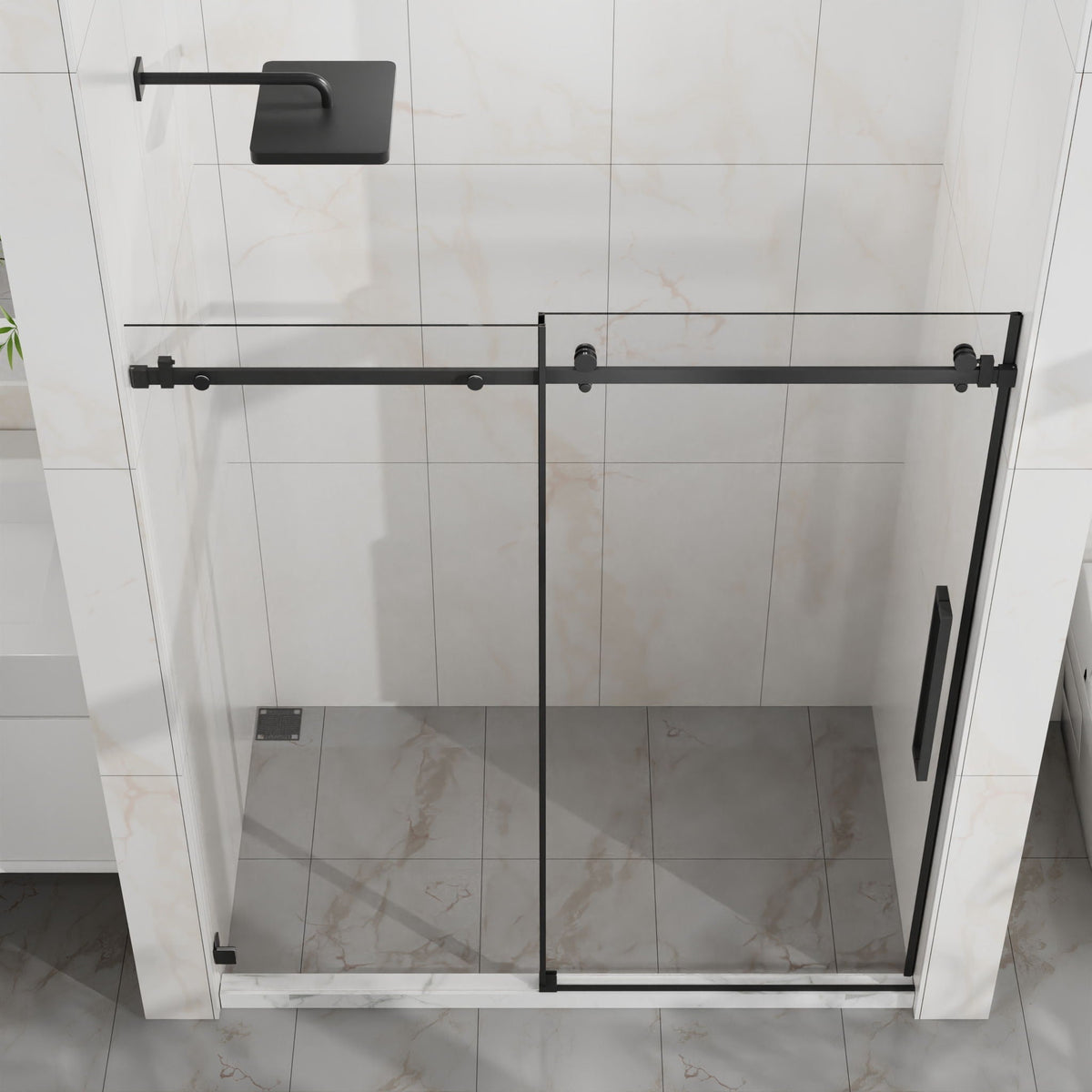 Frameless Tub Sliding Shower Door With Easy Clean Coating