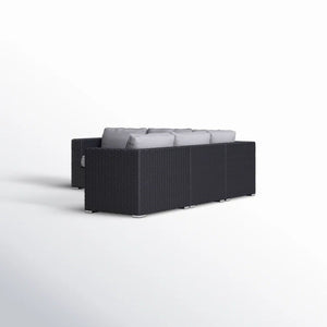 Luxurious Wicker Patio Sectional With Weather Resistant Sunbrella Cushions
