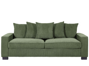 Luxe Sofa With 5 Matching Toss Pillows, Sleek Design, Spacious And Comfortable 3 Seater Couch