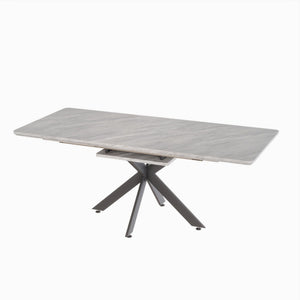 Extendable Dining Table Set With Curved Backrest Upholstered Chairs