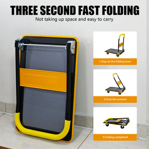 Flatbed Cart - 330lbs Heavy Duty Platform Hand Truck