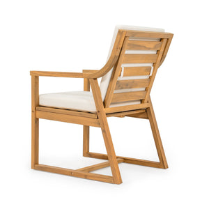 TREXM Patio Dining Chair Set of 2 with Removable Cushions