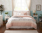 9 Piece Cotton Percale Comforter Set Blush
