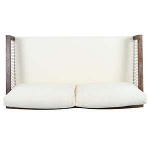 Outdoor 4-Piece Sofa Set, Acacia Wood Frame with Rope Detail