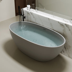 67" Freestanding Bathtub with Pop-up Drain