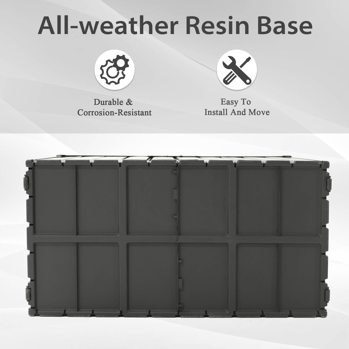100 Gallon Outdoor Storage Deck Box - Waterproof, Dark Gray