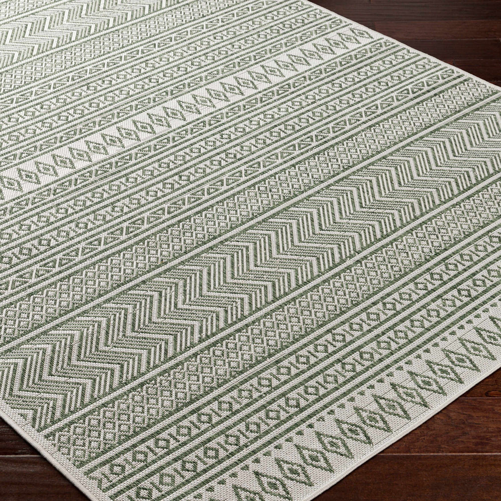 Madras Natural Gray Green All Over Performance Area Rug