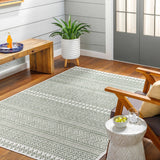 Madras Natural Gray Green All Over Performance Area Rug