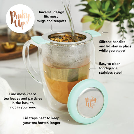 Erin turquoise universal tea infuser in turquoise by pinky u
