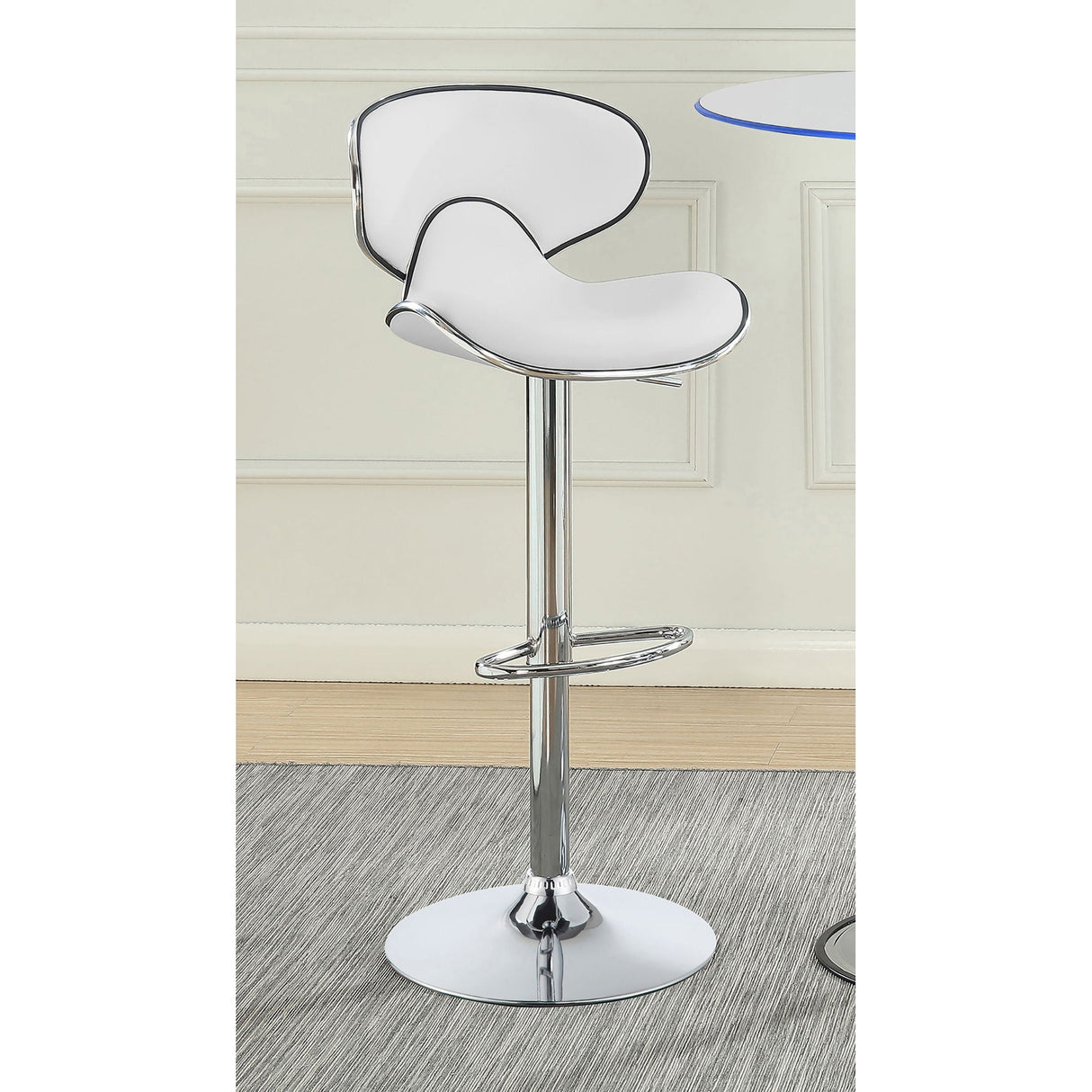Edenton - Upholstered Adjustable Bar Stool (Set of 2) - White