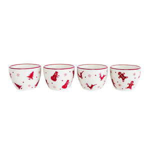 Winterfest 4 Piece Holiday Dipping Bowl Set
