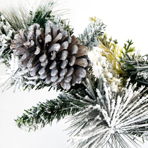 6-Ft. Christmas Snow Flocked Garland with Pinecones