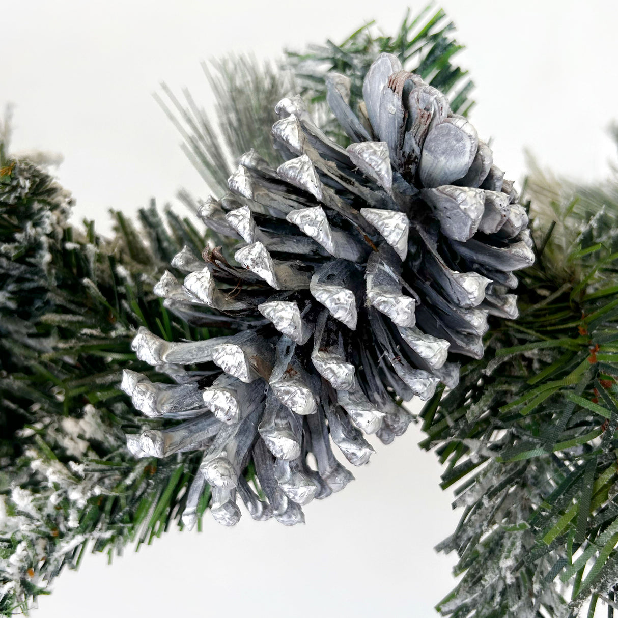 6-Ft. Christmas Snow Flocked Garland with Pinecones